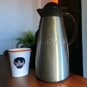 Vtg Gevalia Thermal Stainless Carafe Insulated Coffee/Tea/Hot Server Thermos 1Qt